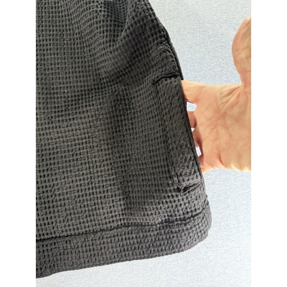 Focus Black Waffle Knit Cotton Button Front Lagenlook Vest Women's XL Casual - Picture 6 of 8